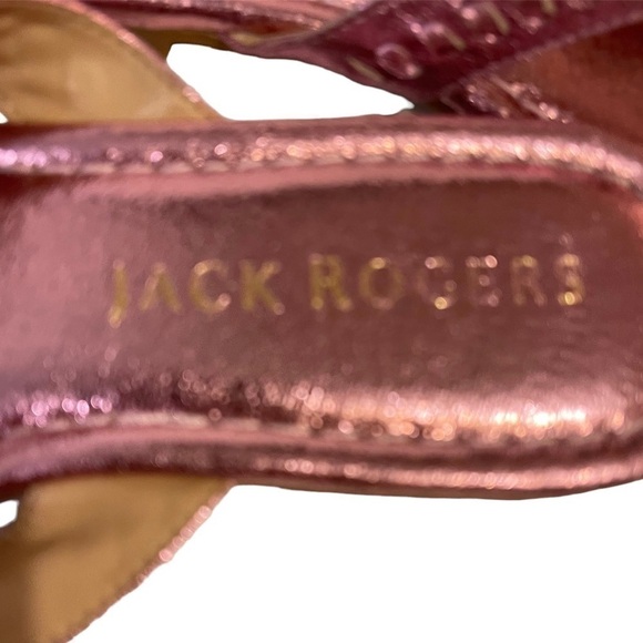 JACK ROGERS Collins Pink Metallic Flip Flops Shoes - Picture 3 of 4